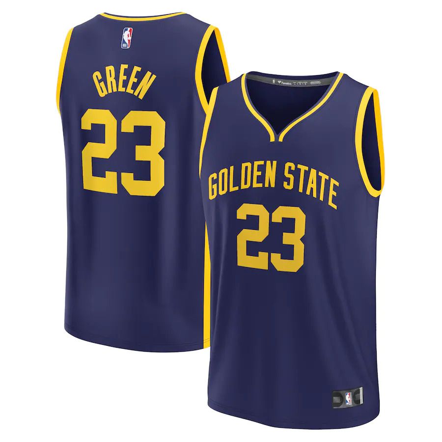 Men Golden State Warriors 23 Draymond Green Fanatics Branded Navy Statement Edition 2022-23 Fast Break Replica Player NBA Jersey